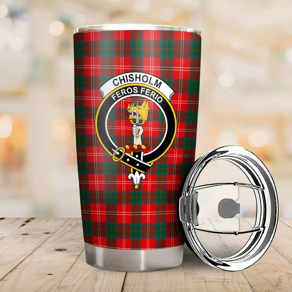 Clan Chisholm Modern Tartan Crest Tumbler DD45 Clan Chisholm Tartan Today   