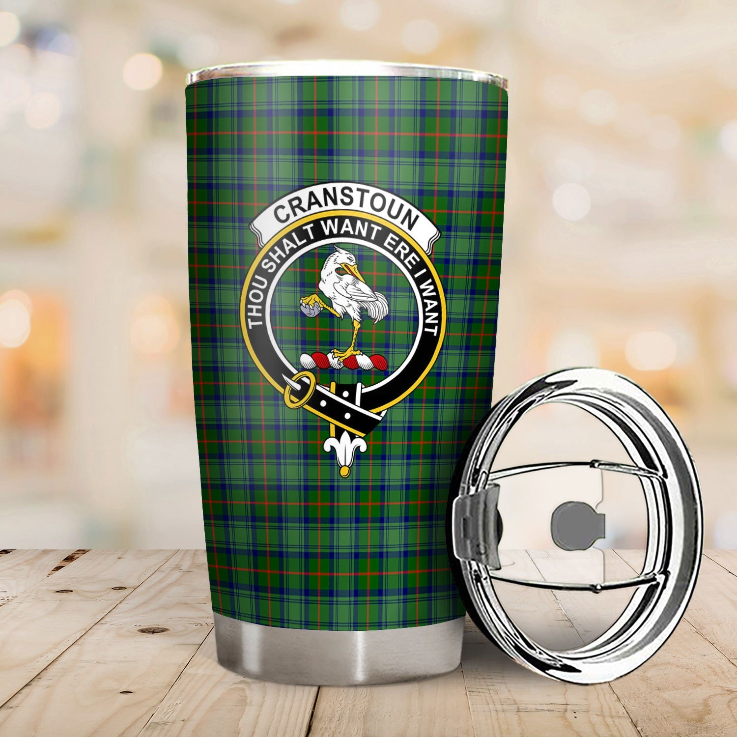Clan Cranstoun Tartan Crest Tumbler AY24 Clan Cranstoun Tartan Today   