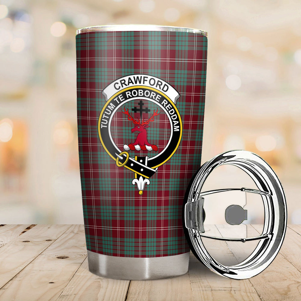 Clan Crawford Modern Tartan Crest Tumbler TT67 Clan Crawford Tartan Today   