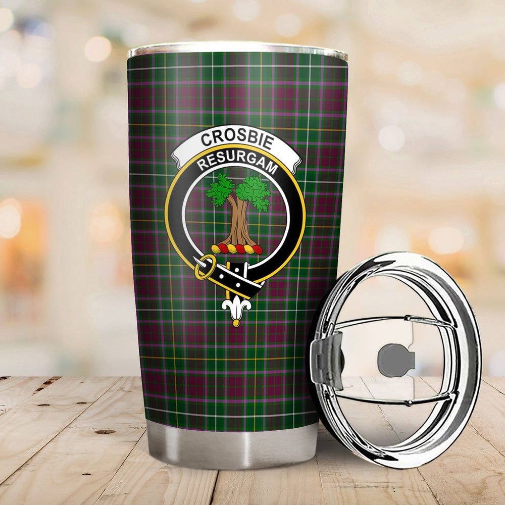 Clan Crosbie Tartan Crest Tumbler TG72 Clan Crosbie Tartan Today   