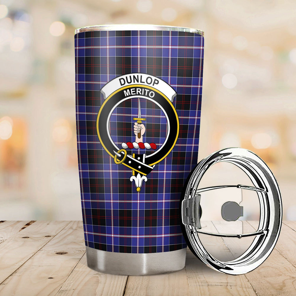 Clan Dunlop Modern Tartan Crest Tumbler DE74 Clan Dunlop Tartan Today   
