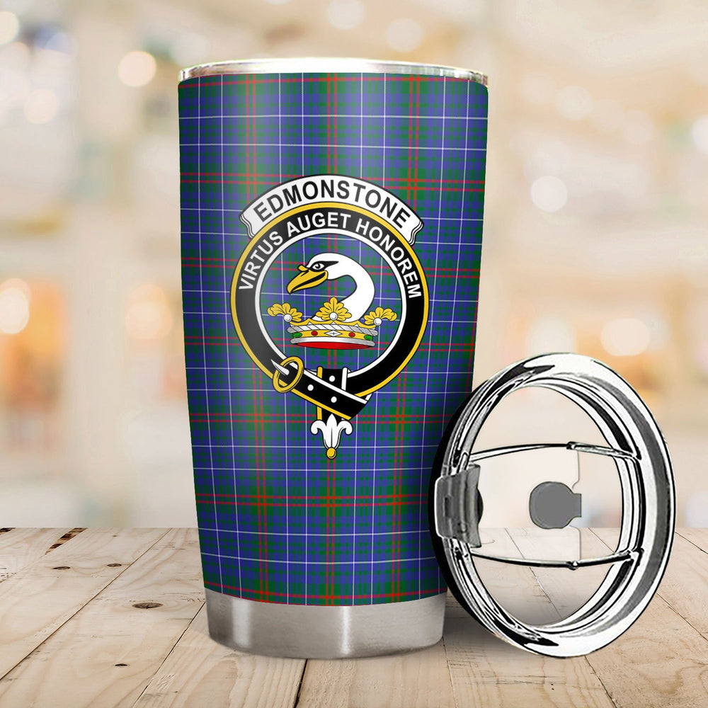 Clan Edmonstone Tartan Crest Tumbler IK15 Clan Edmonstone Tartan Today   