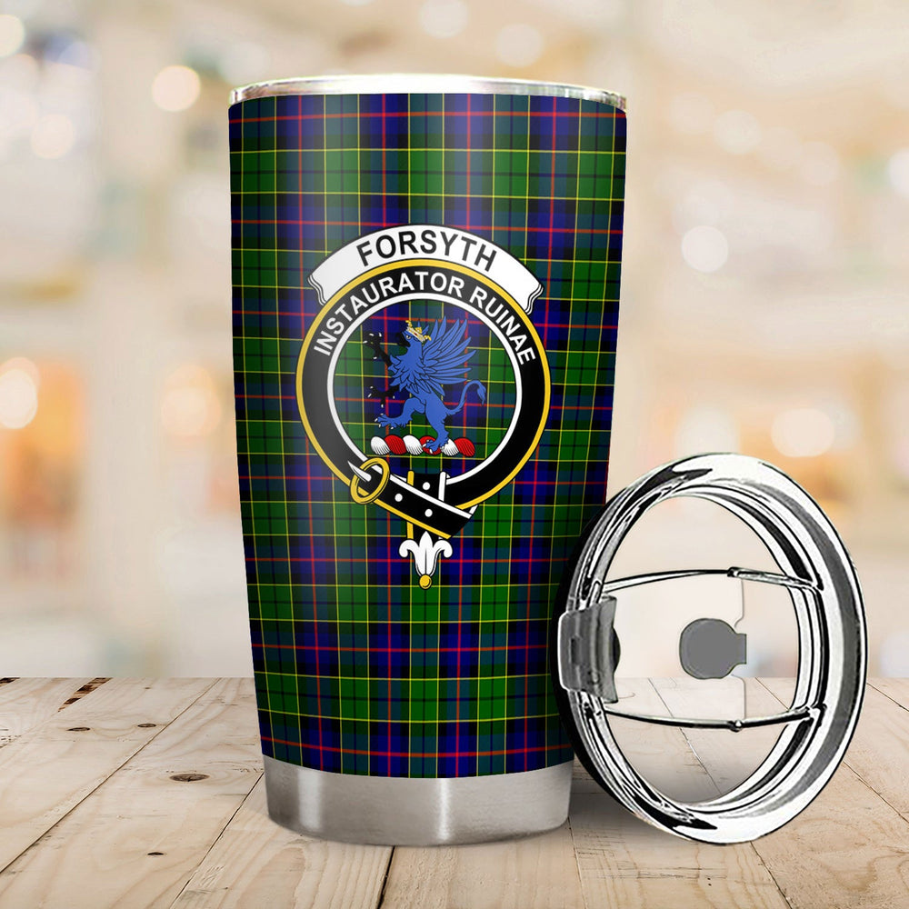 Clan Forsyth Modern Tartan Crest Tumbler GC57 Clan Forsyth Tartan Today   