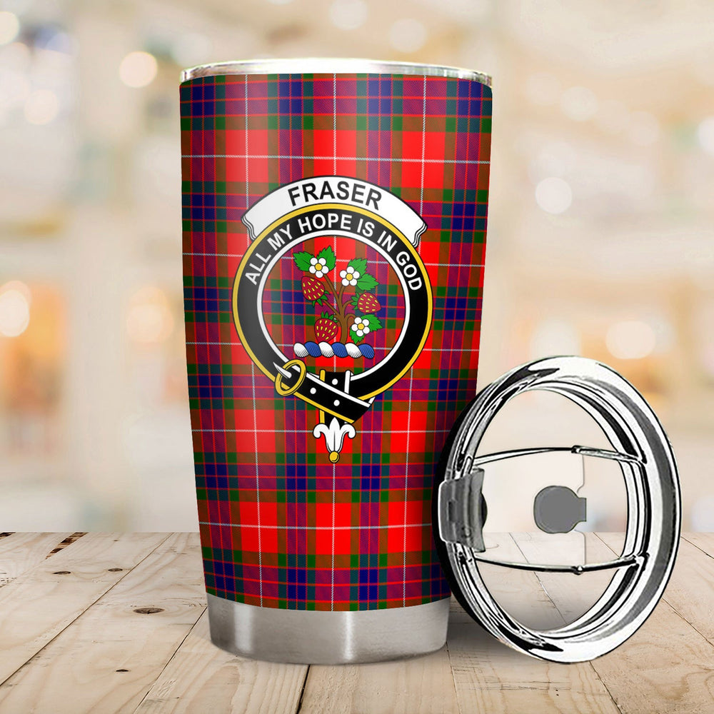 Clan Fraser Tartan Crest Tumbler OF27 Clan Fraser Tartan Today   