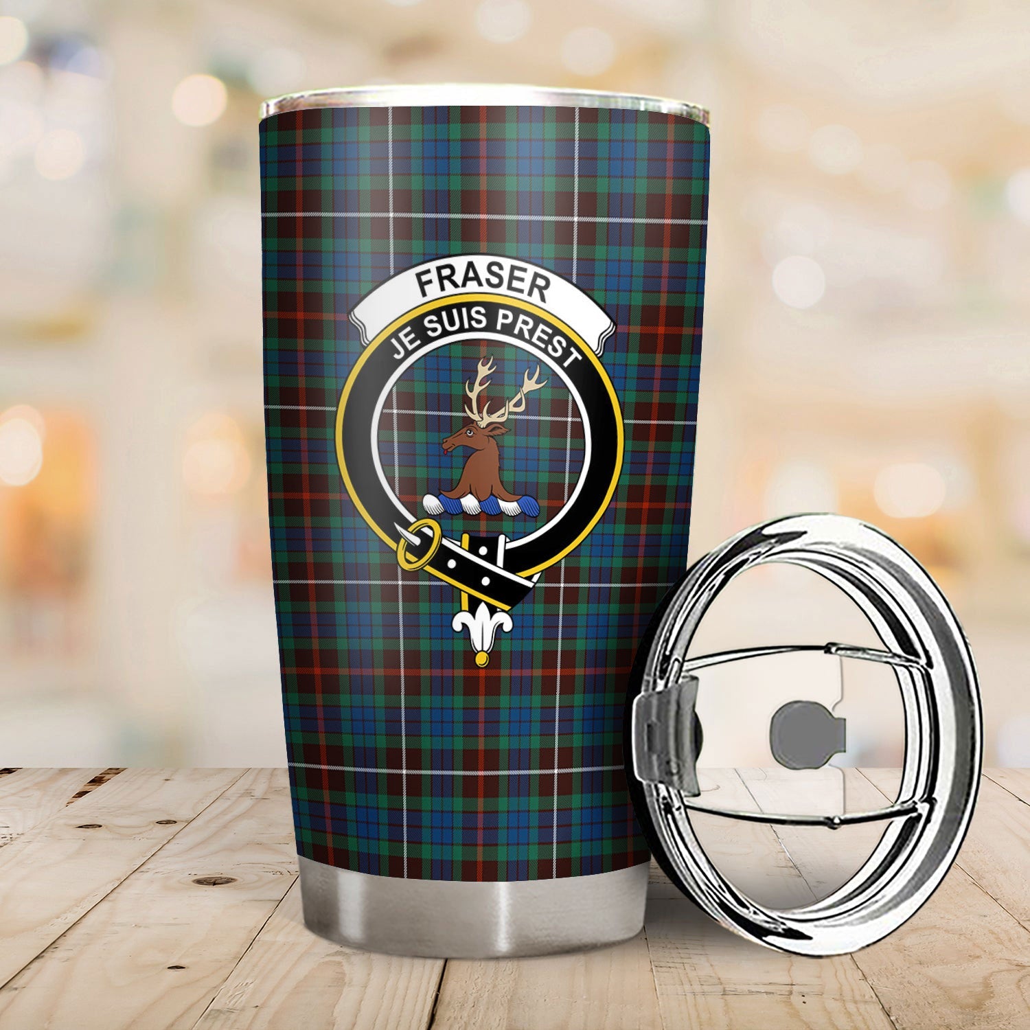 Clan Fraser (of Lovat) Hunting Ancient Tartan Crest Tumbler HS14 Clan Fraser Tartan Today   