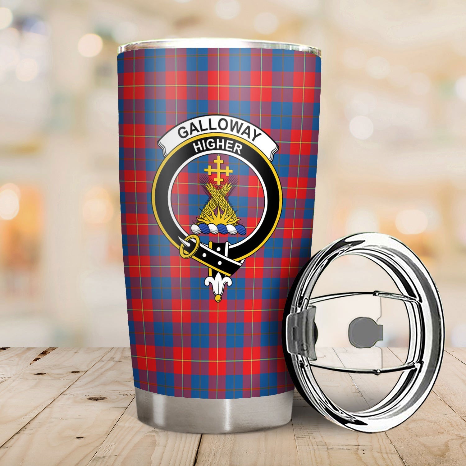Clan Galloway Red Tartan Crest Tumbler ND93 Clan Galloway Tartan Today   