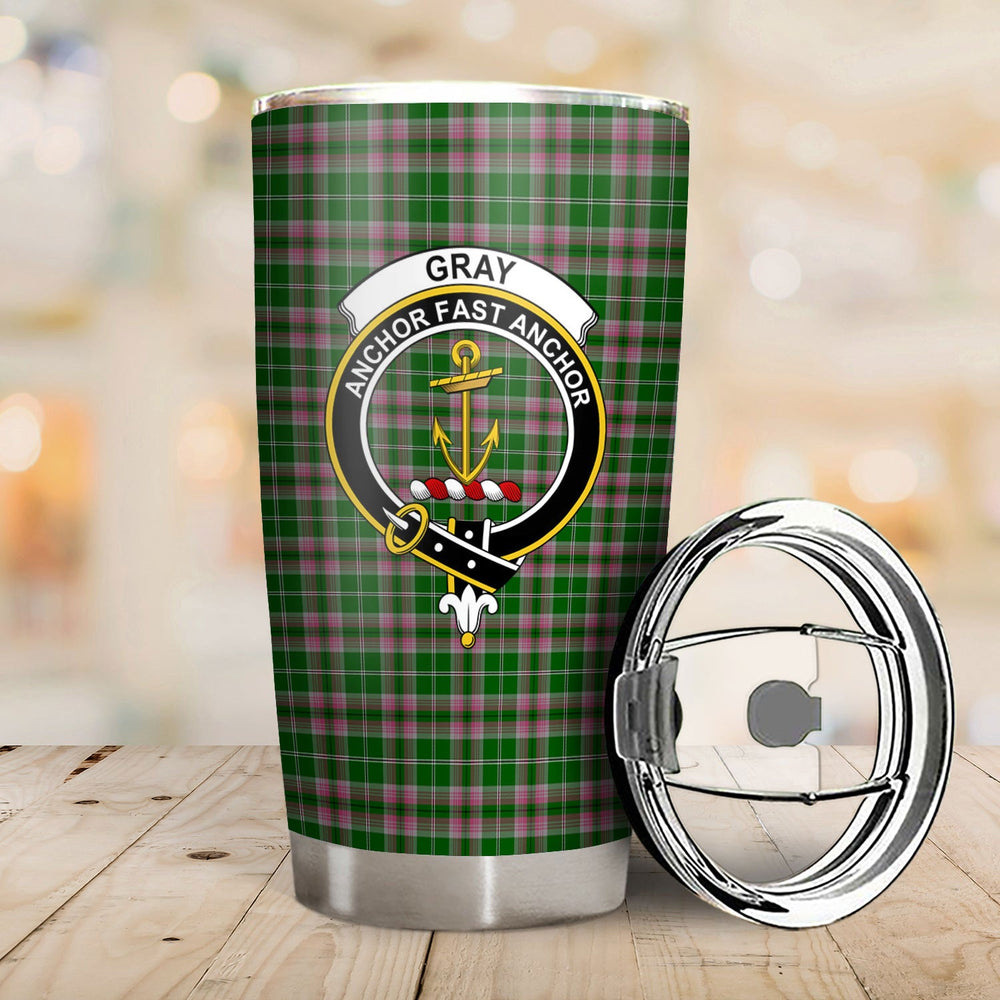 Clan Gray Hunting Tartan Crest Tumbler WB61 Clan Gray Tartan Today   