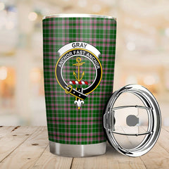 Clan Gray Hunting Tartan Crest Tumbler WB61 Clan Gray Tartan Today   