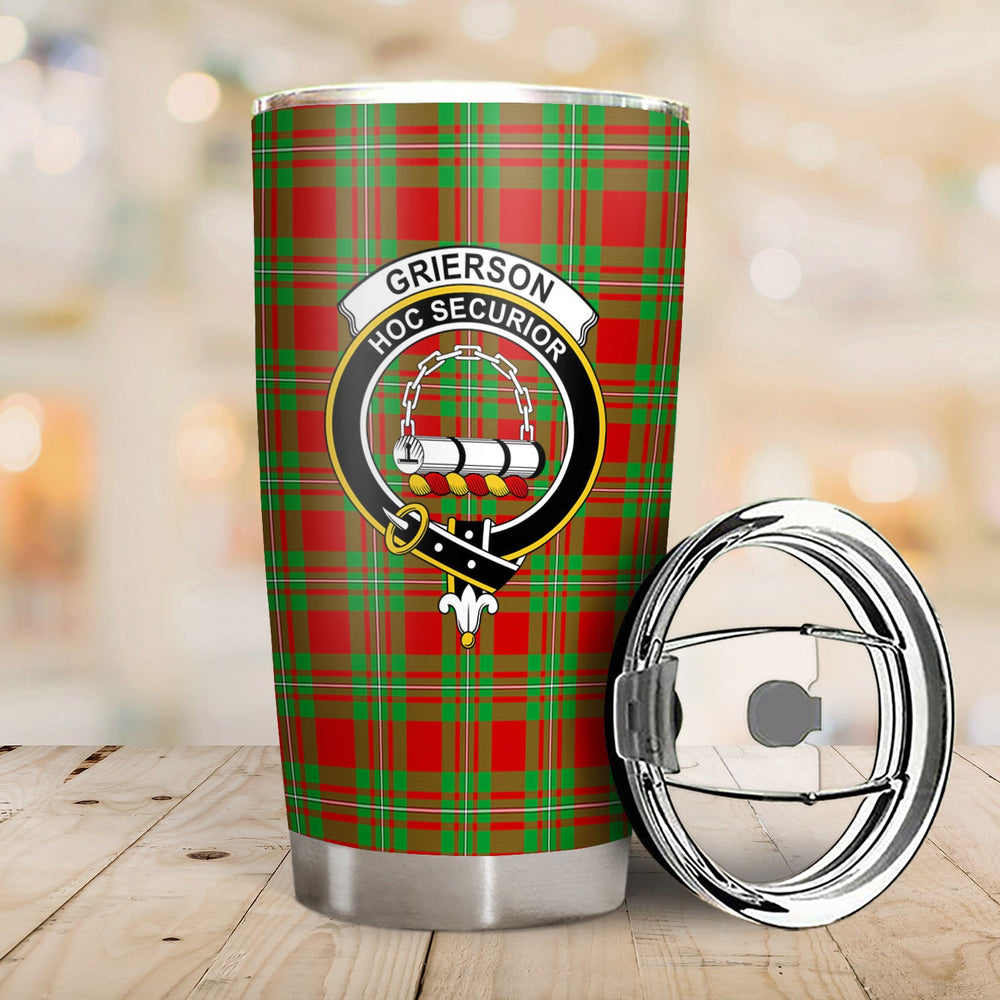 Clan Grierson Tartan Crest Tumbler SI24 Clan Grierson Tartan Today   