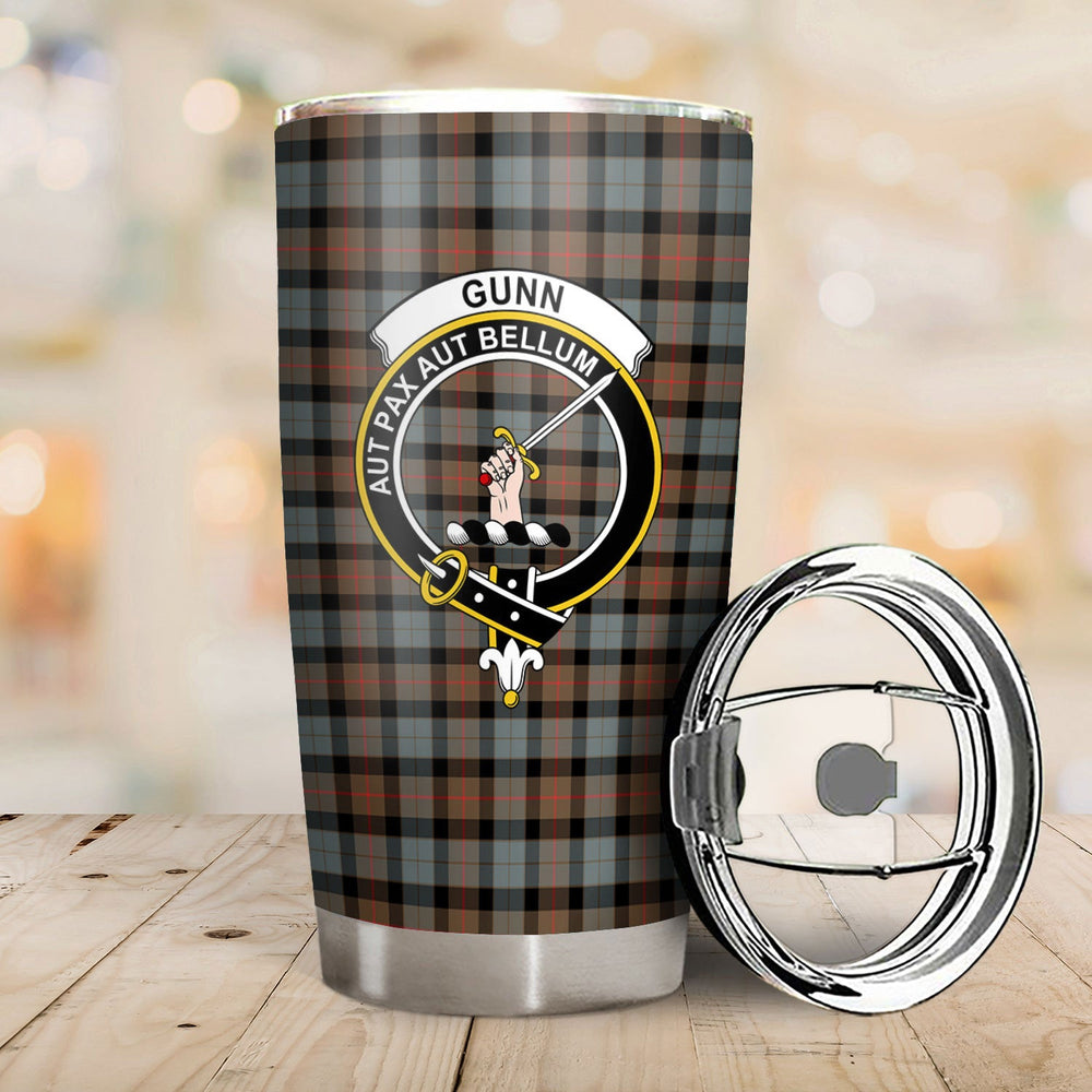 Clan Gunn Weathered Tartan Crest Tumbler GG48 Clan Gunn Tartan Today   