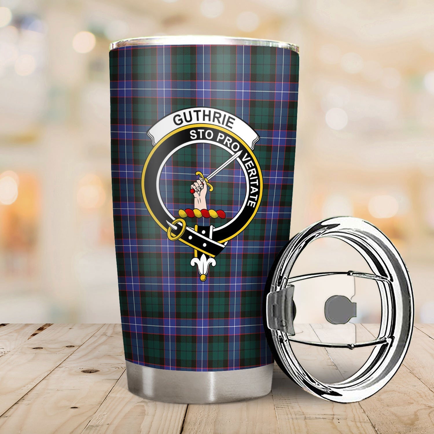 Clan Guthrie Modern Tartan Crest Tumbler AU50 Clan Guthrie Tartan Today   