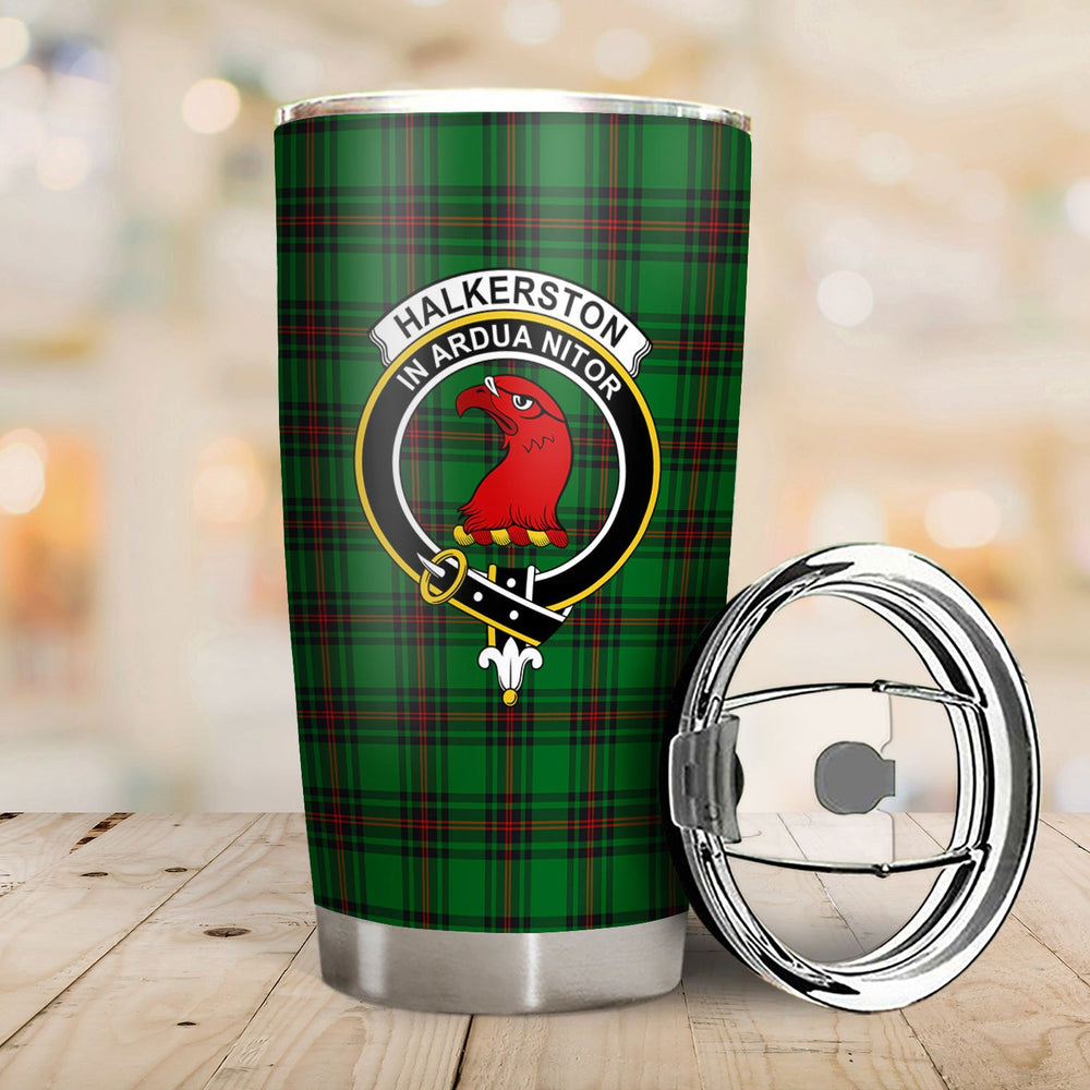 Clan Halkerston Tartan Crest Tumbler AW44 Clan Halkerston Tartan Today   