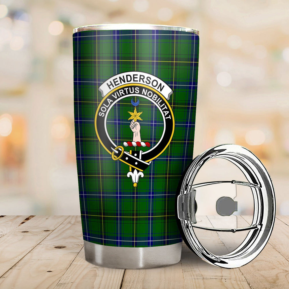 Clan Henderson Modern Tartan Crest Tumbler KB49 Clan Henderson Tartan Today   