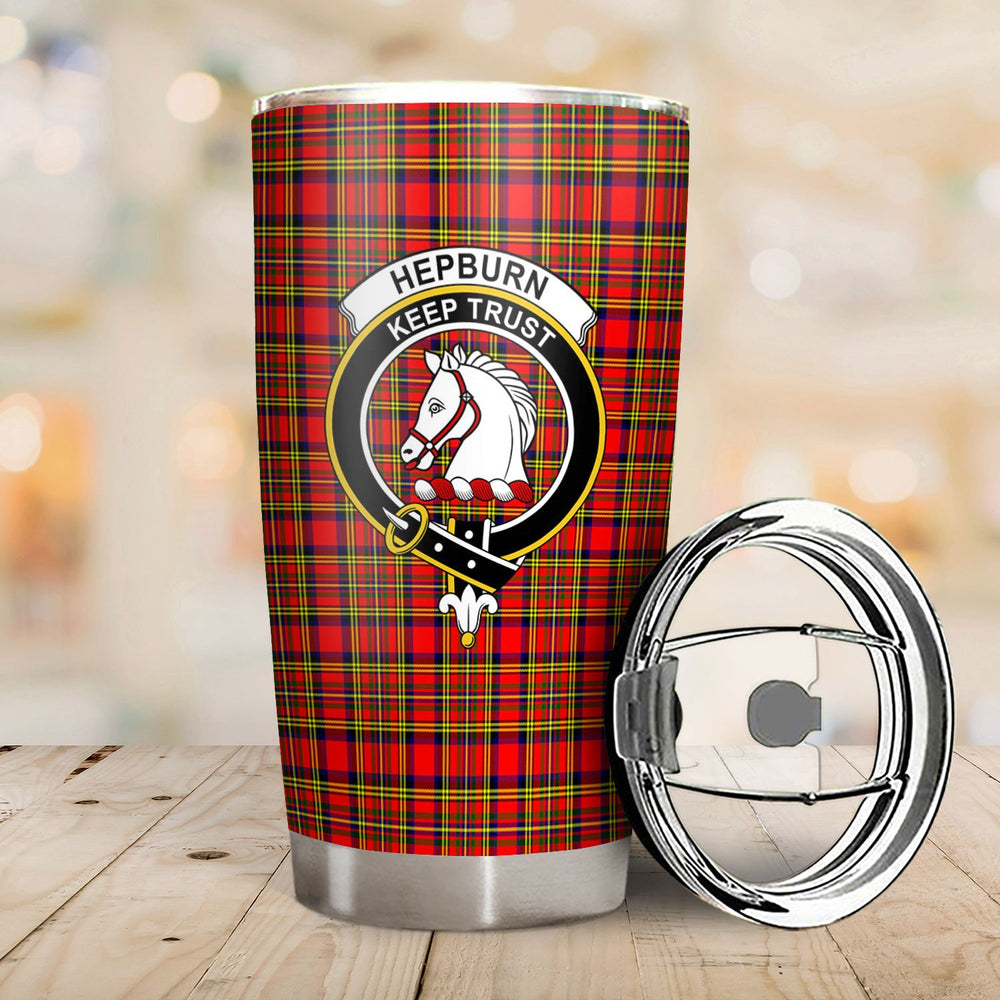 Clan Hepburn Tartan Crest Tumbler GN11 Clan Hepburn Tartan Today   