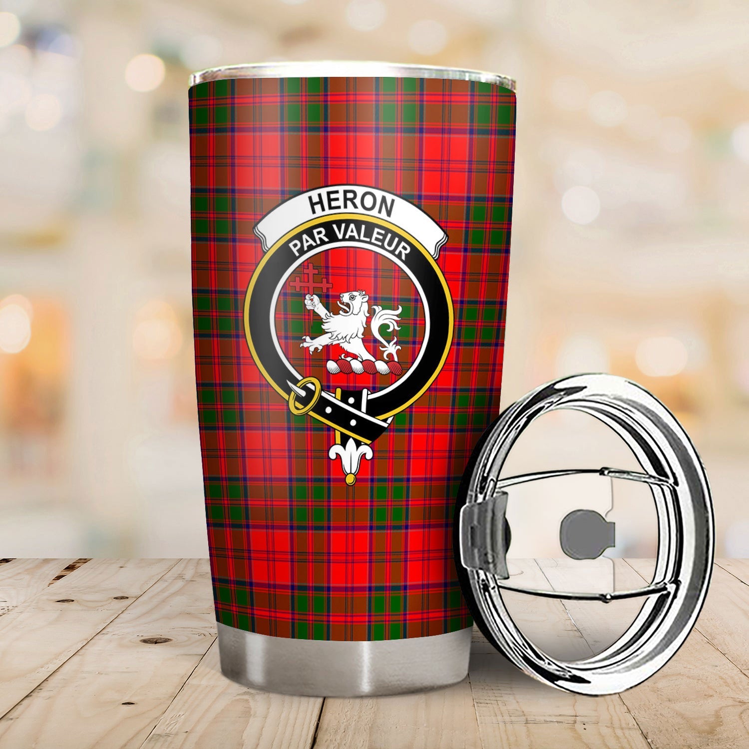 Clan Heron Tartan Crest Tumbler OZ41 Clan Heron Tartan Today   