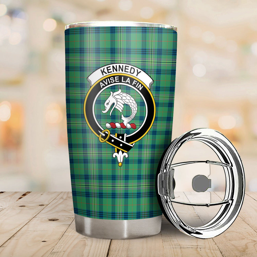 Clan Kennedy Ancient Tartan Crest Tumbler HM35 Clan Kennedy Tartan Today   