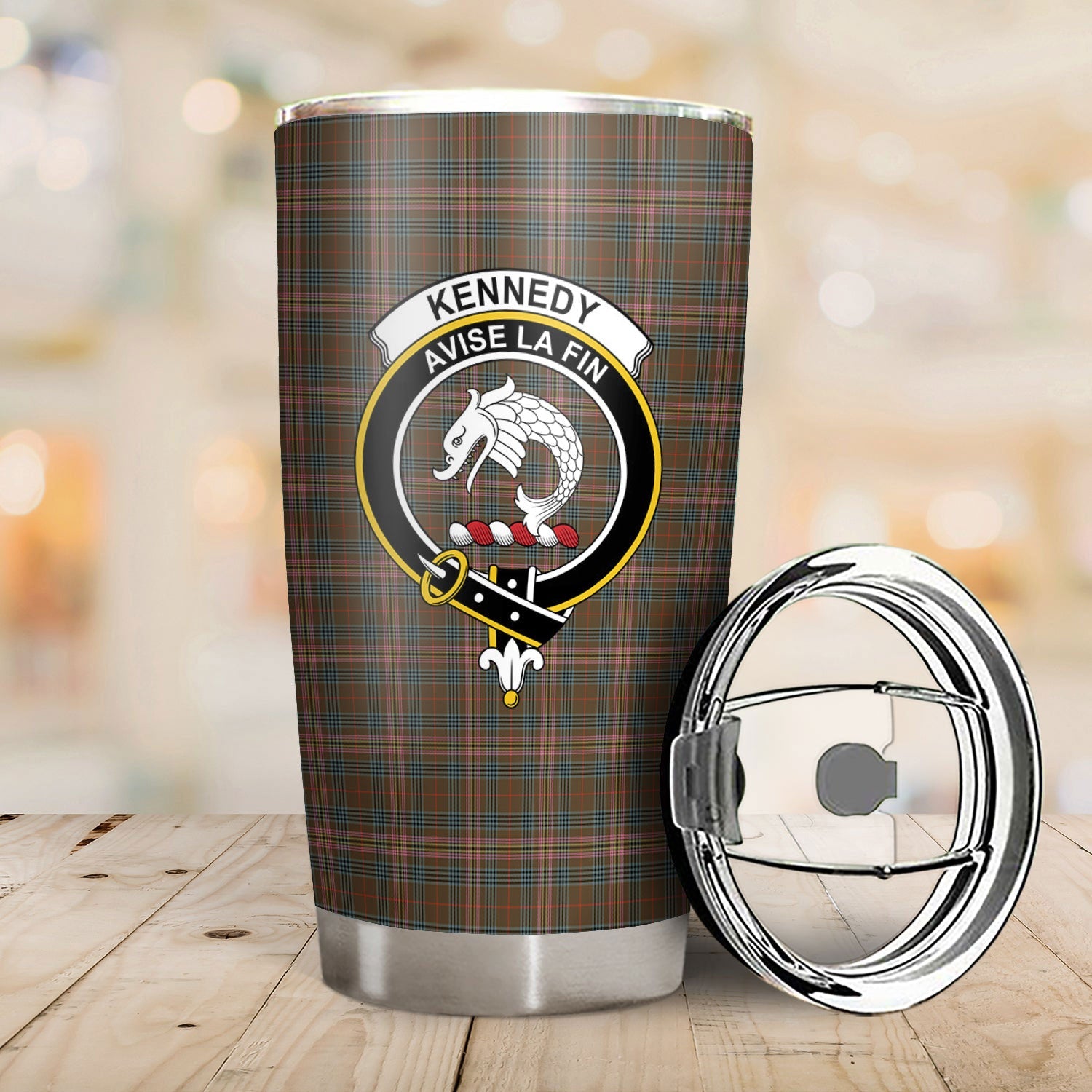 Clan Kennedy Weathered Tartan Crest Tumbler FR98 Clan Kennedy Tartan Today   