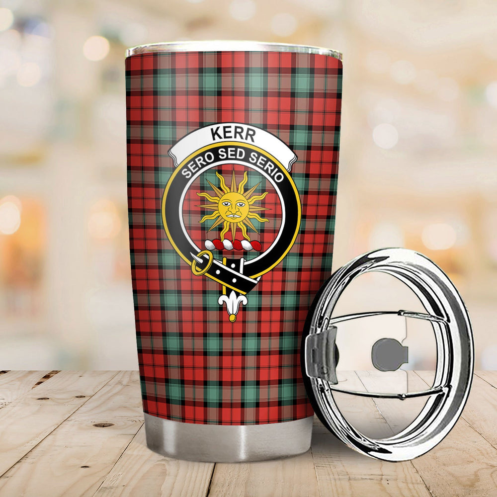 Clan Kerr Ancient Tartan Crest Tumbler CD26 Clan Kerr Tartan Today   