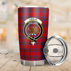 Clan Leslie Modern Tartan Crest Tumbler RN65 Clan Leslie Tartan Today   