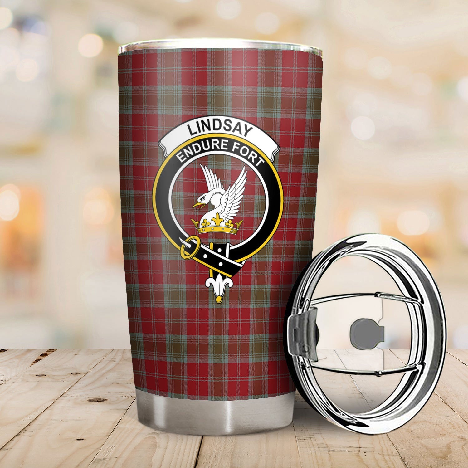 Clan Lindsay Weathered Tartan Crest Tumbler YG72 Clan Lindsay Tartan Today   