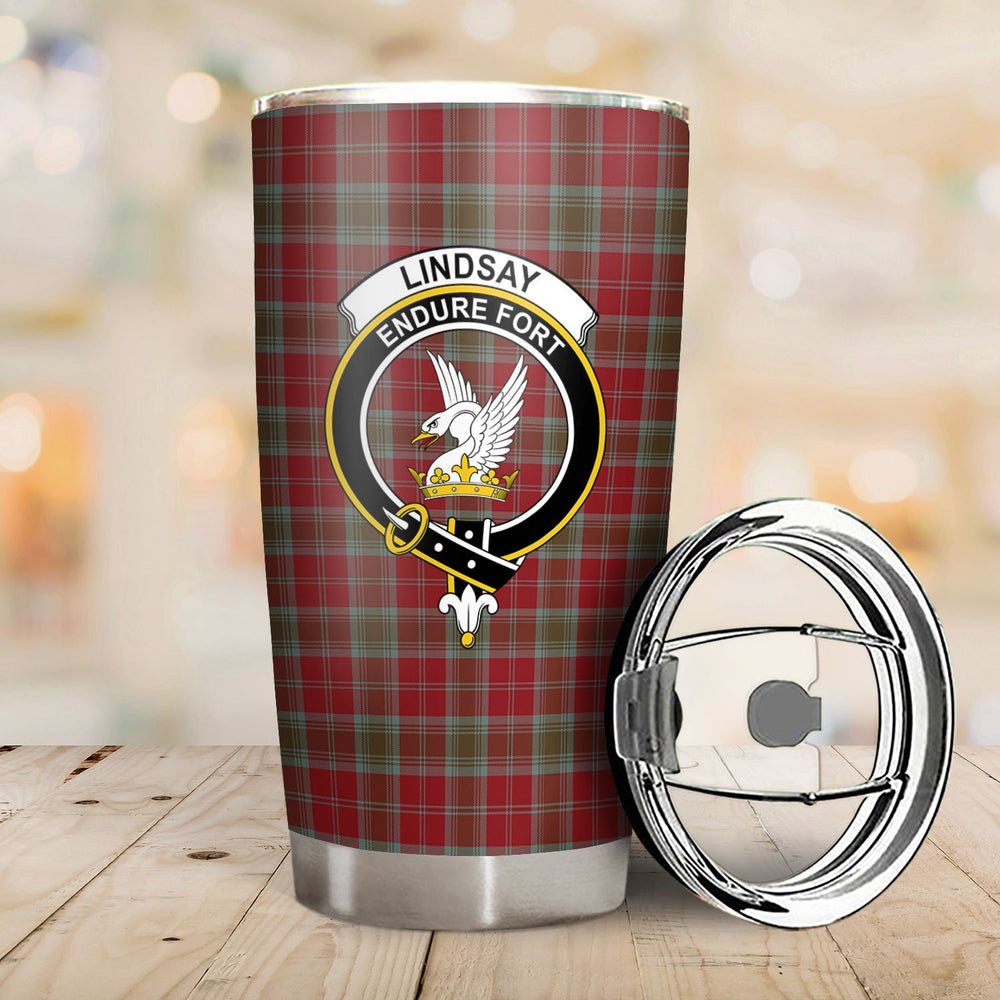 Clan Lindsay Weathered Tartan Crest Tumbler YG72 Clan Lindsay Tartan Today   