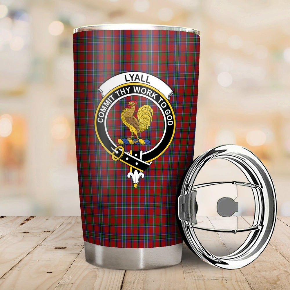 Clan Lyall Tartan Crest Tumbler BQ38 Clan Hall Tartan Today   