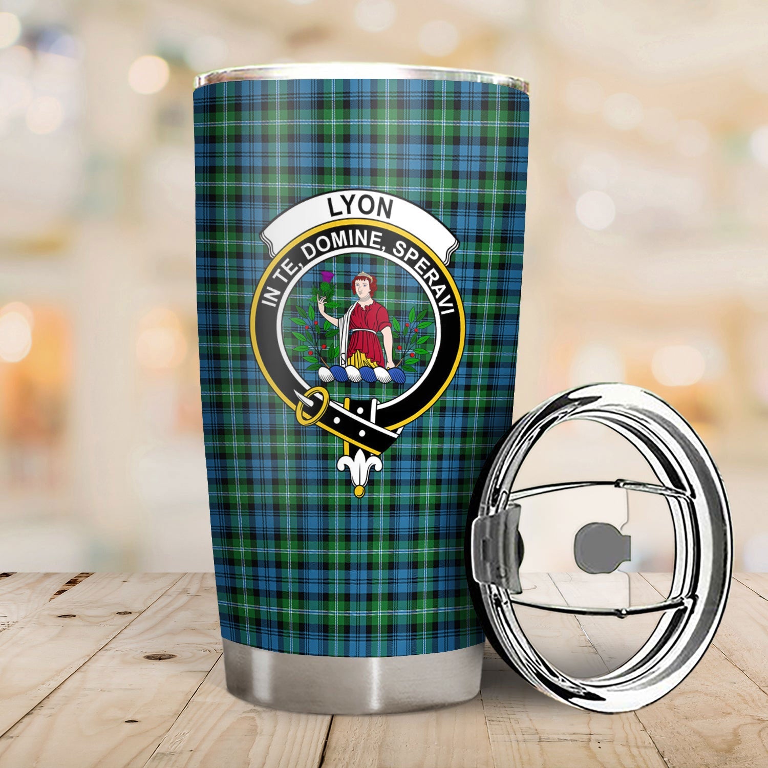 Clan Lyon Tartan Crest Tumbler AY49 Clan Hall Tartan Today   