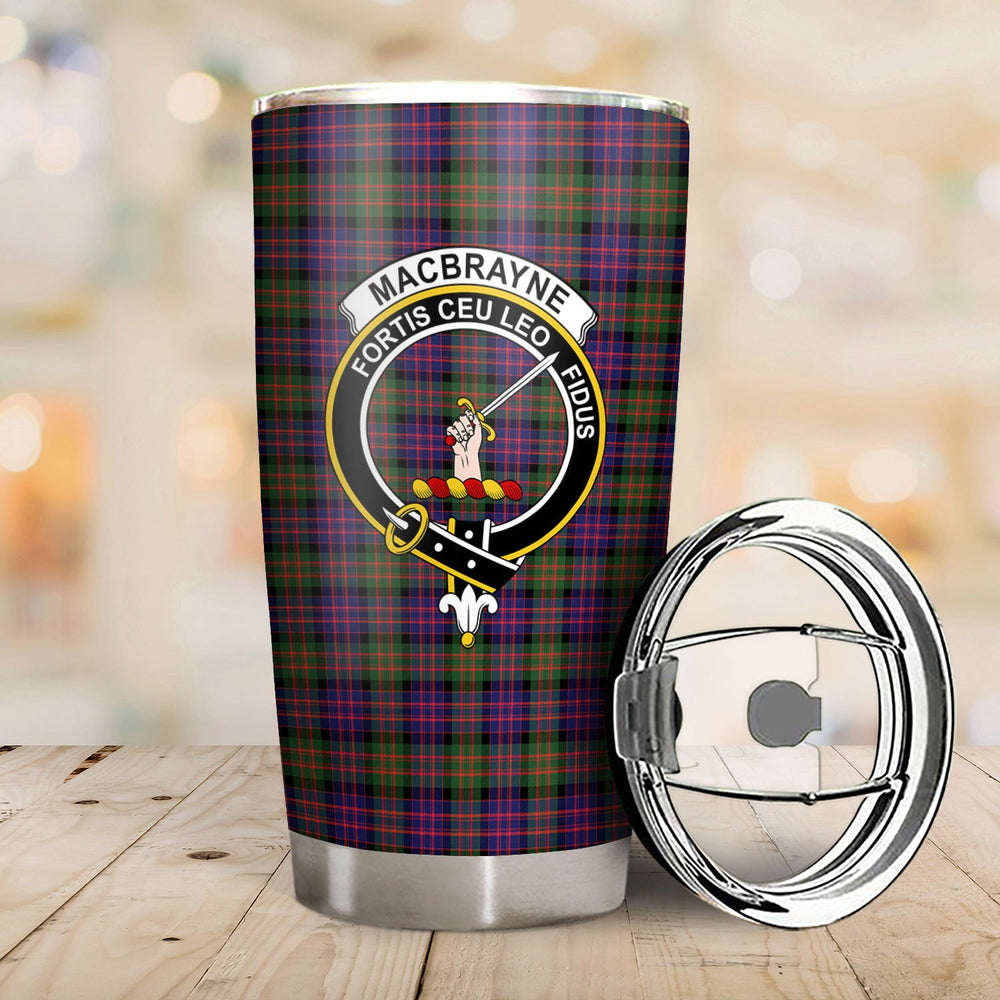 Clan MacBrayne Tartan Crest Tumbler OP81 Clan Hall Tartan Today   