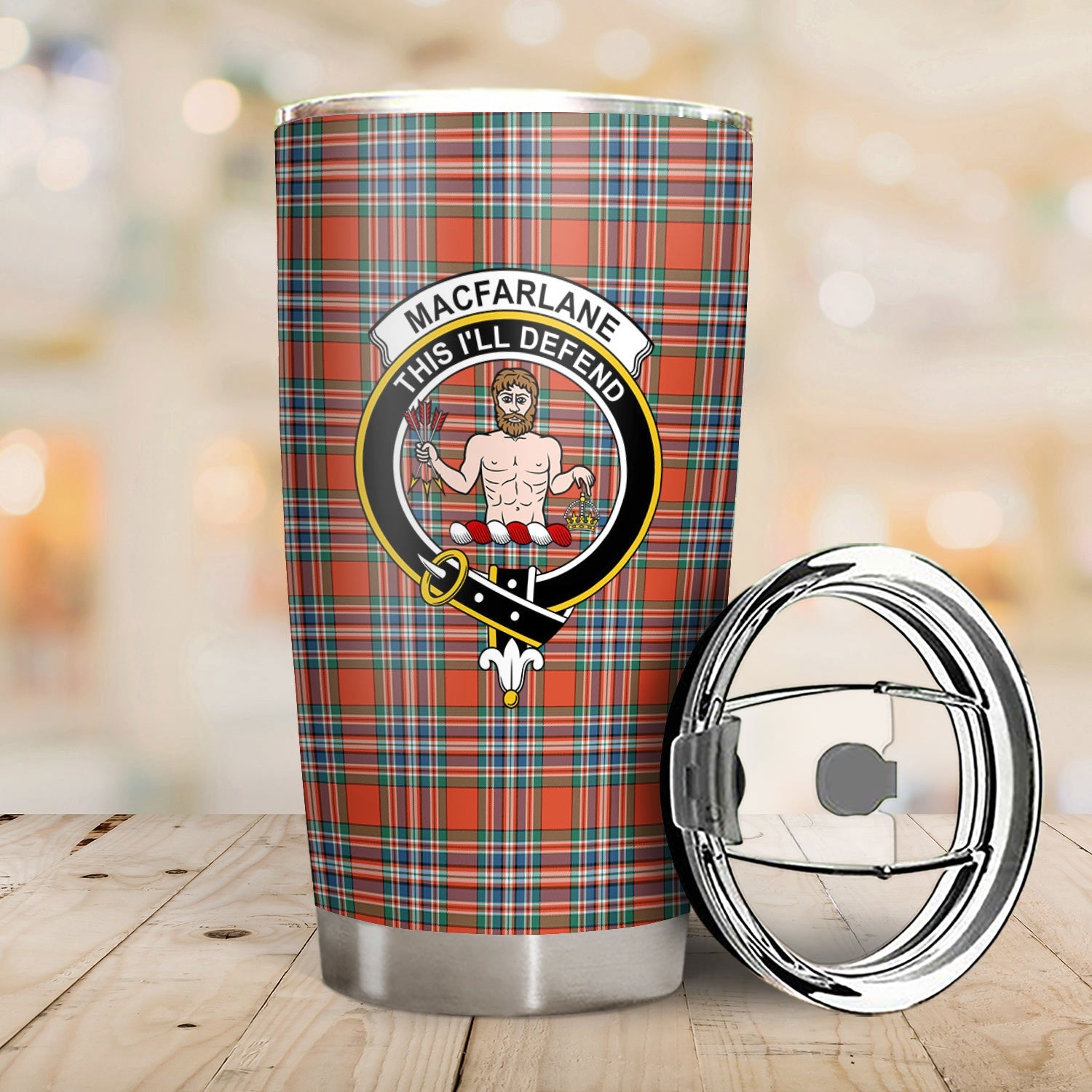 Clan MacFarlane Ancient Tartan Crest Tumbler VJ23 Clan MacFarlane Tartan Today   