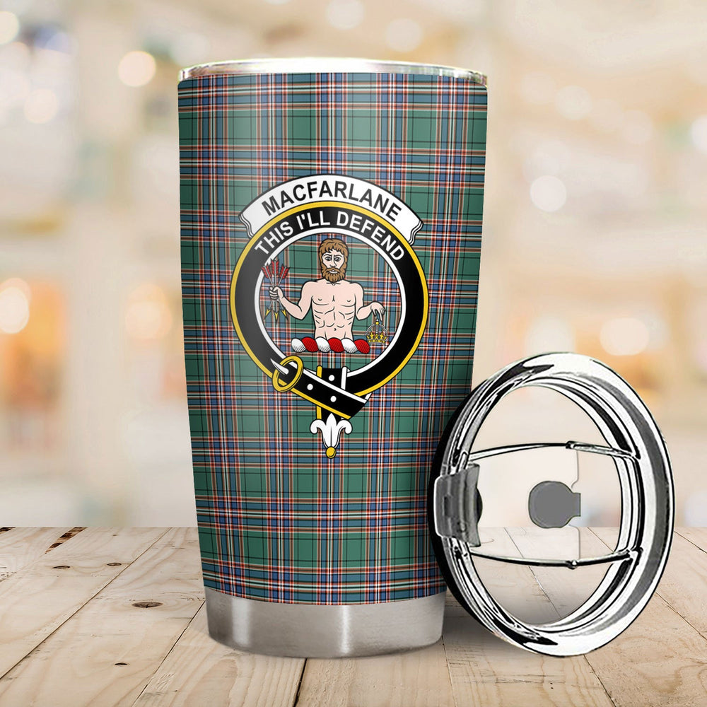 Clan MacFarlane Hunting Ancient Tartan Crest Tumbler AP79 Clan MacFarlane Tartan Today   
