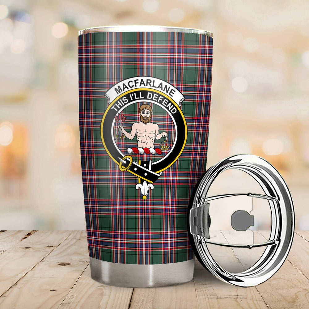 Clan MacFarlane Hunting Modern Tartan Crest Tumbler HH14 Clan MacFarlane Tartan Today   