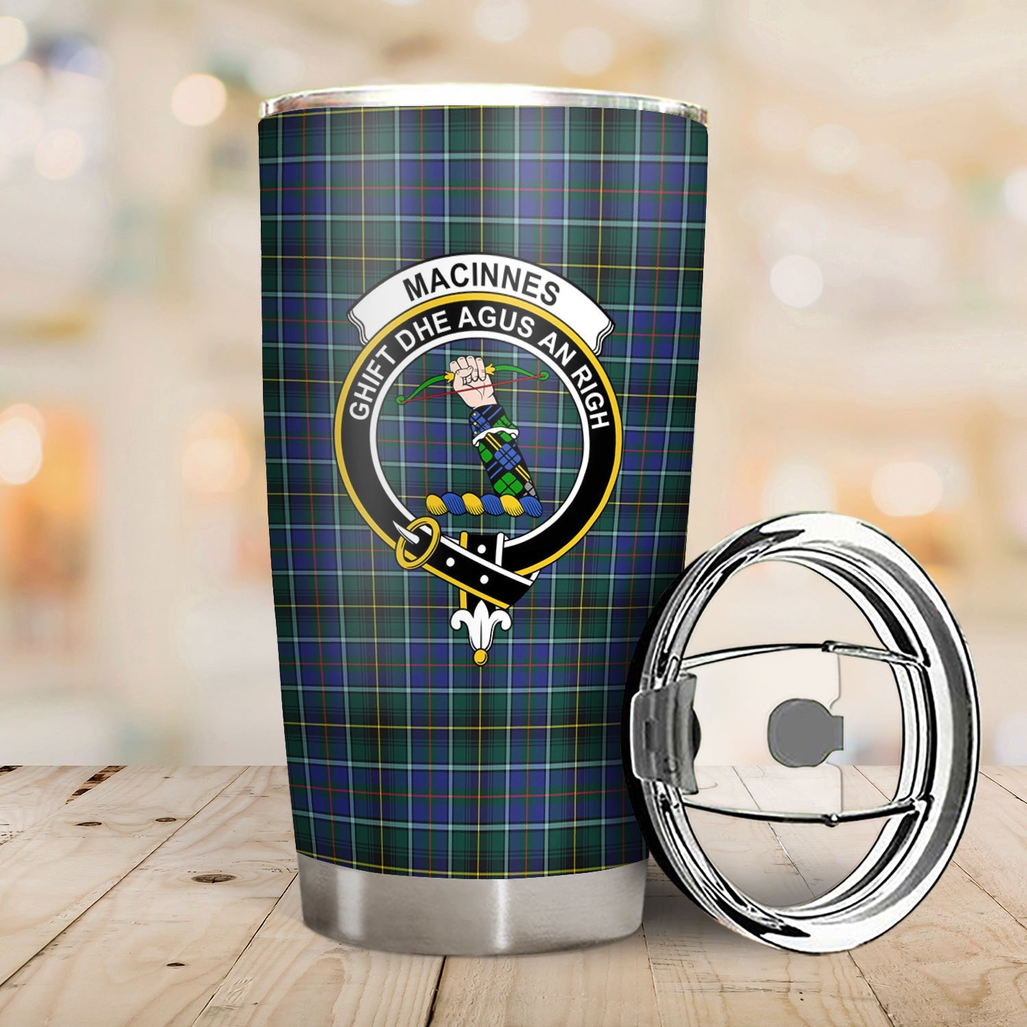 Clan MacInnes Modern Tartan Crest Tumbler NH69 Clan MacInnes Tartan Today   