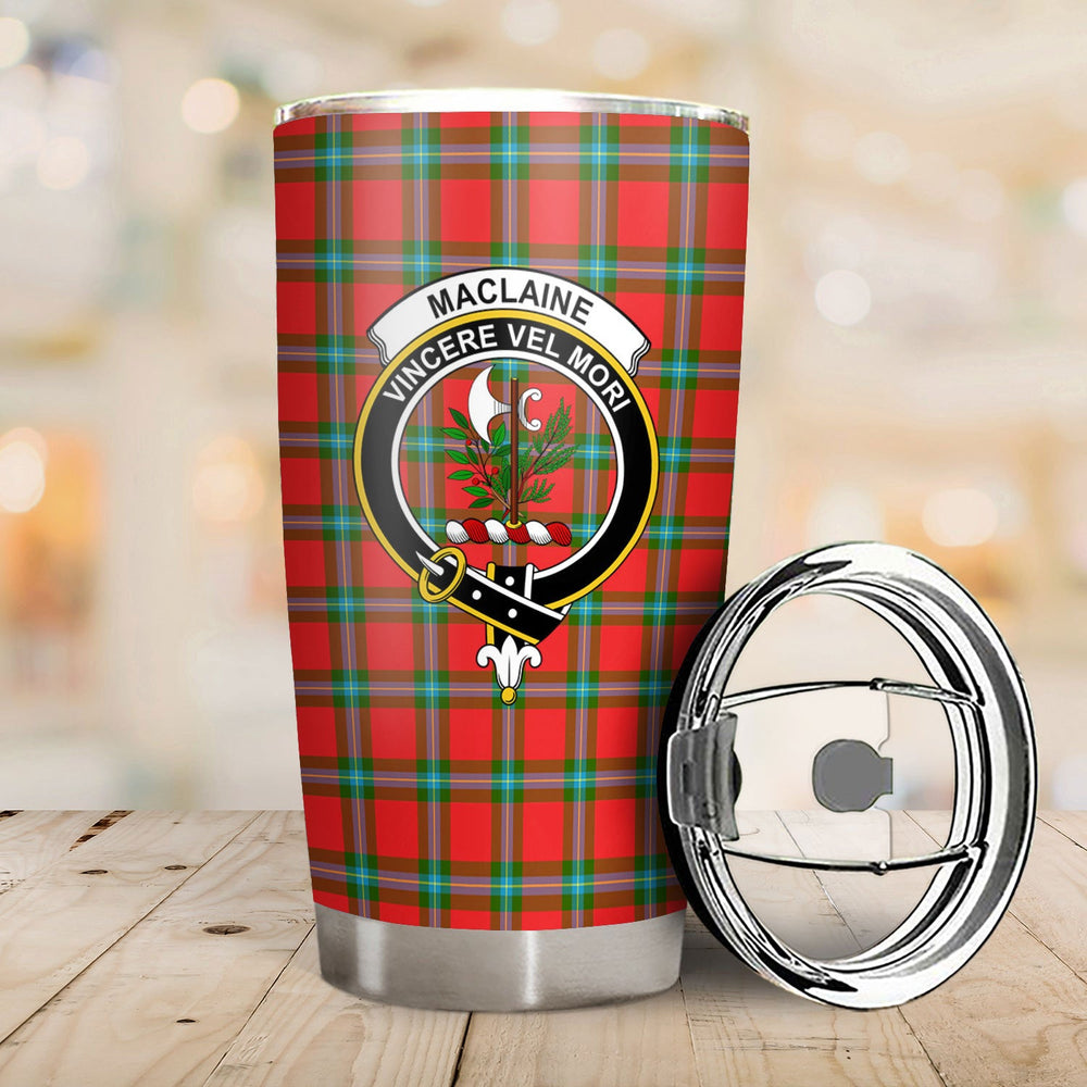 Clan MacLaine of Loch Buie Tartan Crest Tumbler CQ87 Clan Hall Tartan Today   