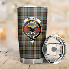 Clan MacLeod of Harris Weathered Tartan Crest Tumbler KX88 Clan Hall Tartan Today   