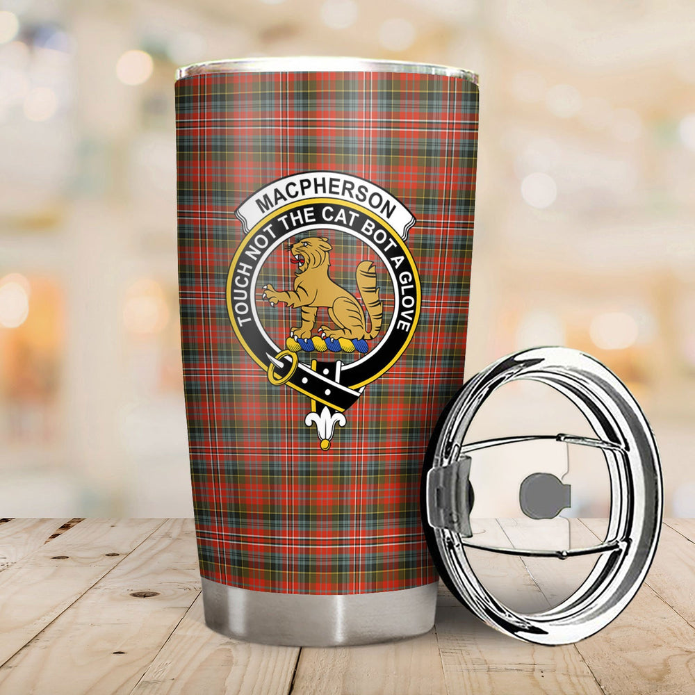 Clan MacPherson Weathered Tartan Crest Tumbler GD20 Clan MacPherson Tartan Today   