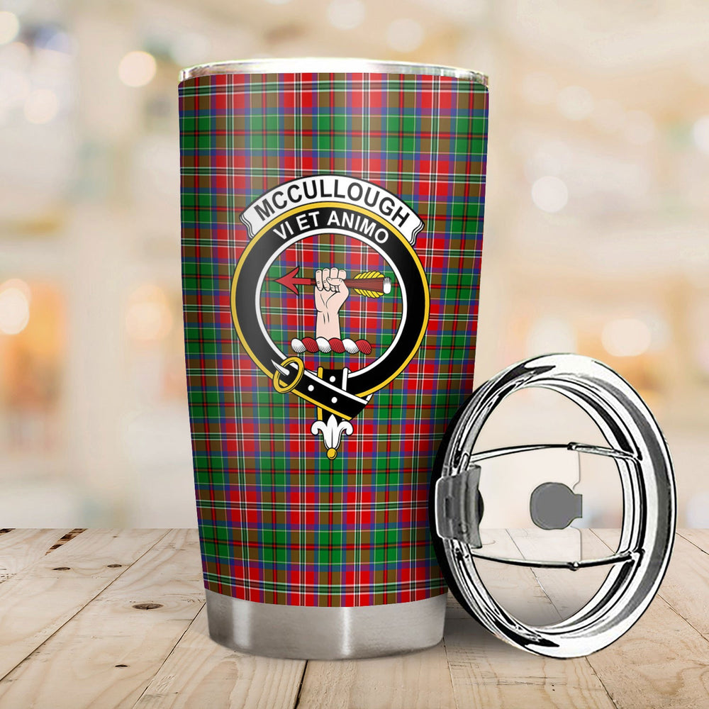 Clan McCullough Tartan Crest Tumbler HH78 Clan Hall Tartan Today   