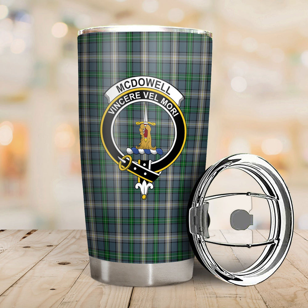 Clan McDowell (MacDowell) Tartan Crest Tumbler AC82 Clan Hall Tartan Today   