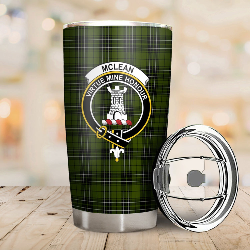 Clan McLean Hunting Tartan Crest Tumbler BE99 Clan Hall Tartan Today   