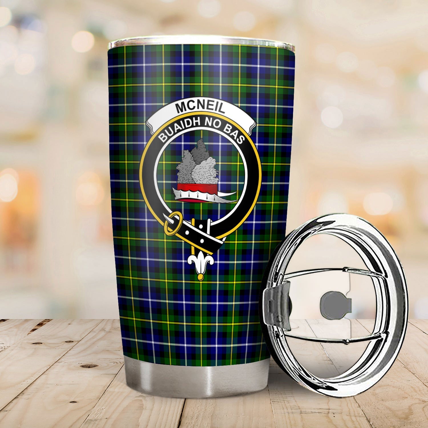 Clan McNeil of Barra Modern Tartan Crest Tumbler GE56 Clan Hall Tartan Today   