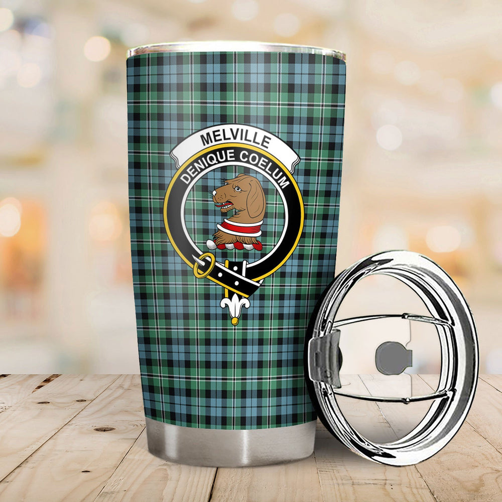 Clan Melville Tartan Crest Tumbler DA88 Clan Melville Tartan Today   