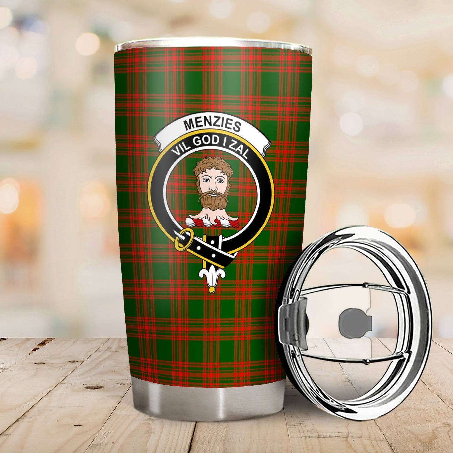 Clan Menzies Green Modern Tartan Crest Tumbler LD31 Clan Menzies Tartan Today   