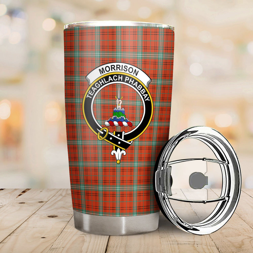 Clan Morrison Red Ancient Tartan Crest Tumbler JS67 Clan Morrison Tartan Today   