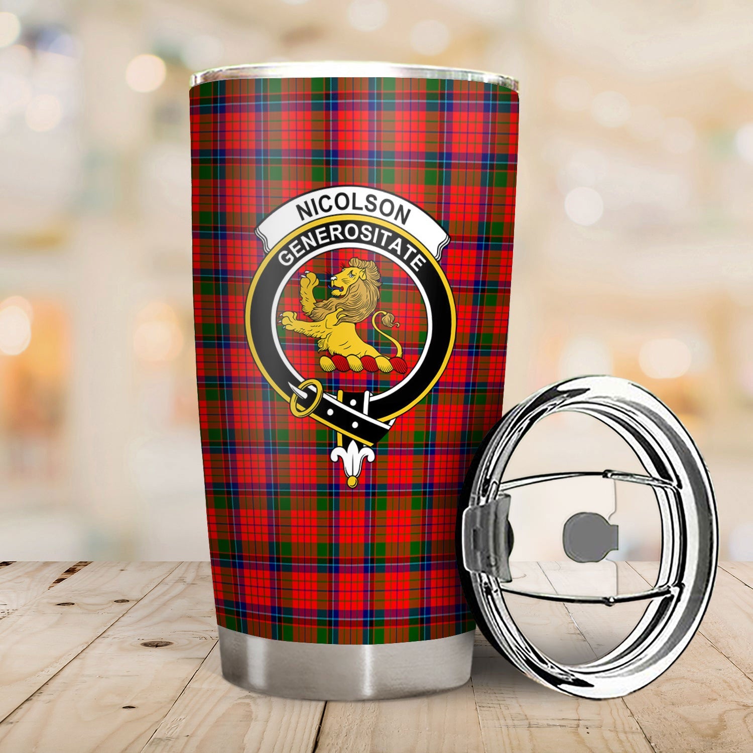 Clan Nicolson Modern Tartan Crest Tumbler LM85 Clan Nicolson Tartan Today   