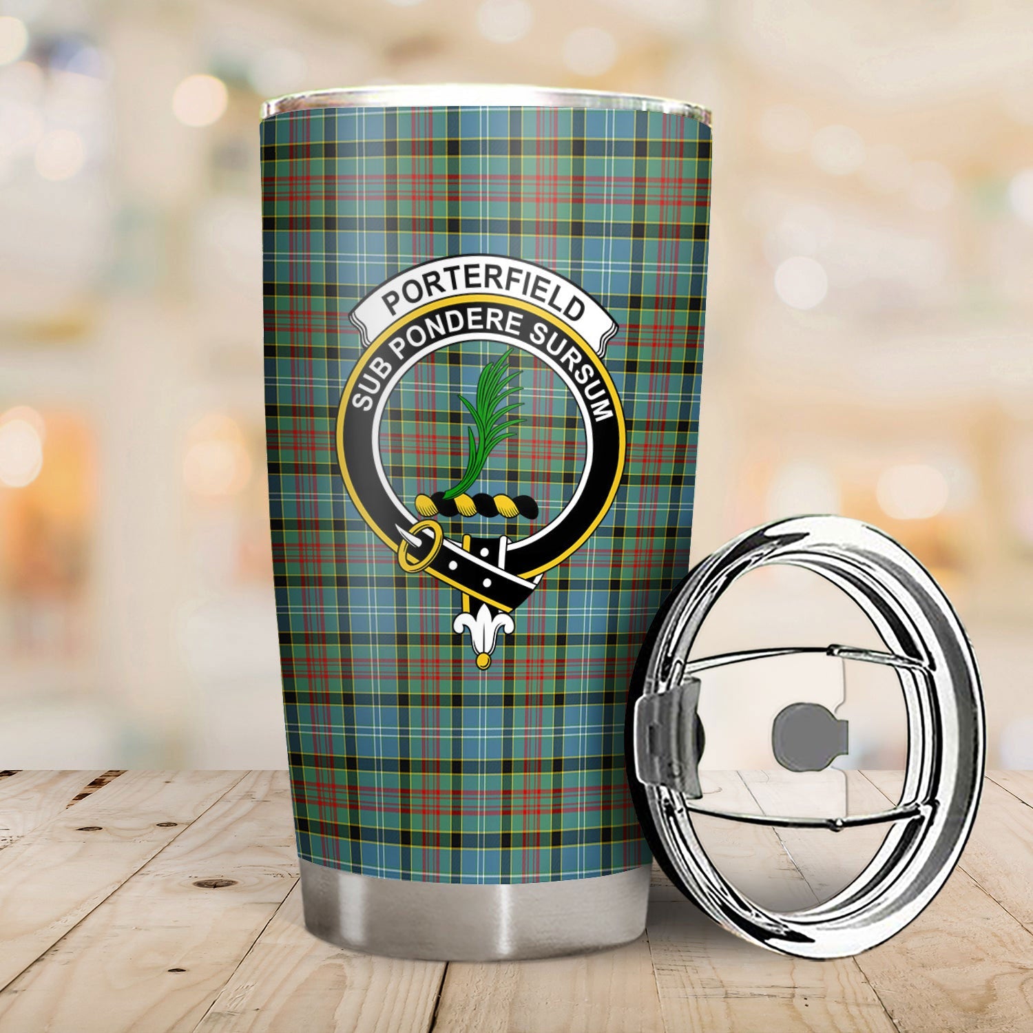 Clan Porterfield Tartan Crest Tumbler GX93 Clan Hall Tartan Today   