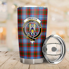 Clan Preston Tartan Crest Tumbler BW16 Clan Preston Tartan Today   