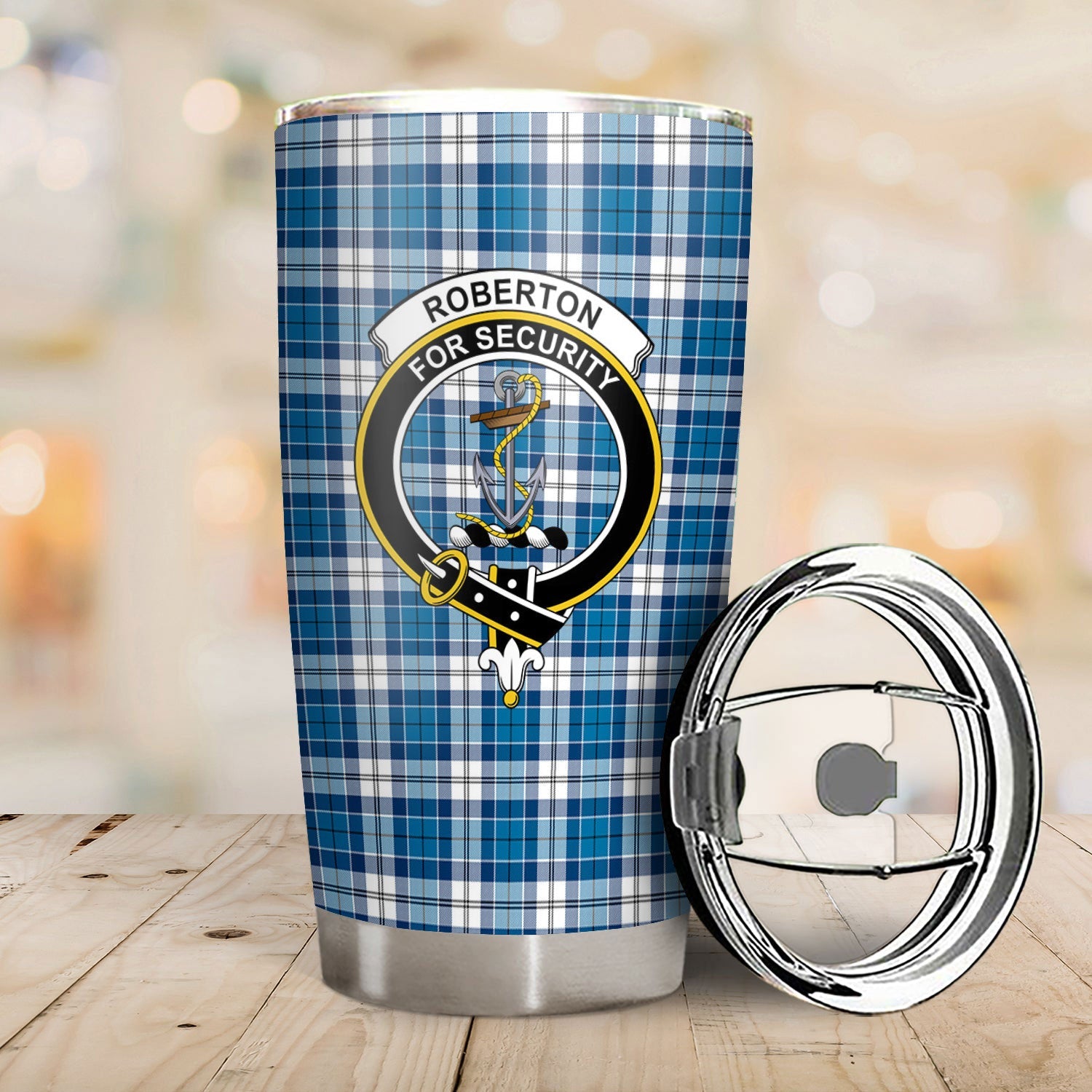 Clan Roberton Tartan Crest Tumbler BE35 Clan Roberton Tartan Today   