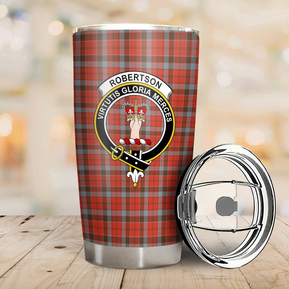 Clan Robertson Weathered Tartan Crest Tumbler CA66 Clan Robertson Tartan Today   
