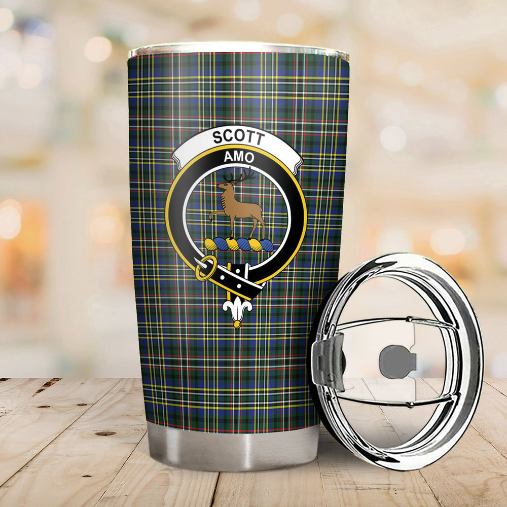 Clan Scott Green Modern Tartan Crest Tumbler FV22 Clan Scott (Scott Tartan) Tartan Today   