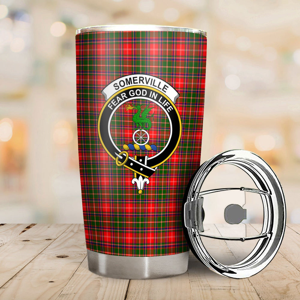 Clan Somerville Tartan Crest Tumbler GB72 Clan Somerville Tartan Today   