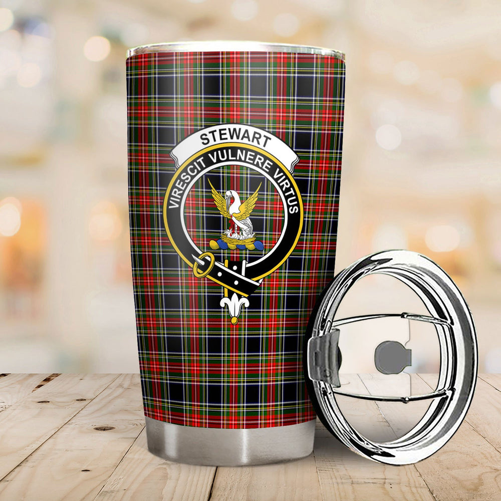 Clan Stewart Black Tartan Crest Tumbler AZ38 Clan Stewart Tartan Today   